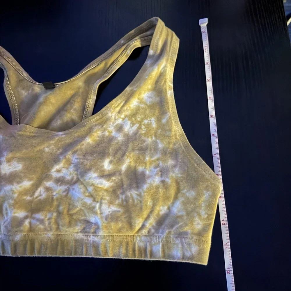 Aquadelics Tie Dye Y2K Desert Hippie Boho Grunge Earthy Mustard Sz XL Sports Bra - Picture 10 of 10